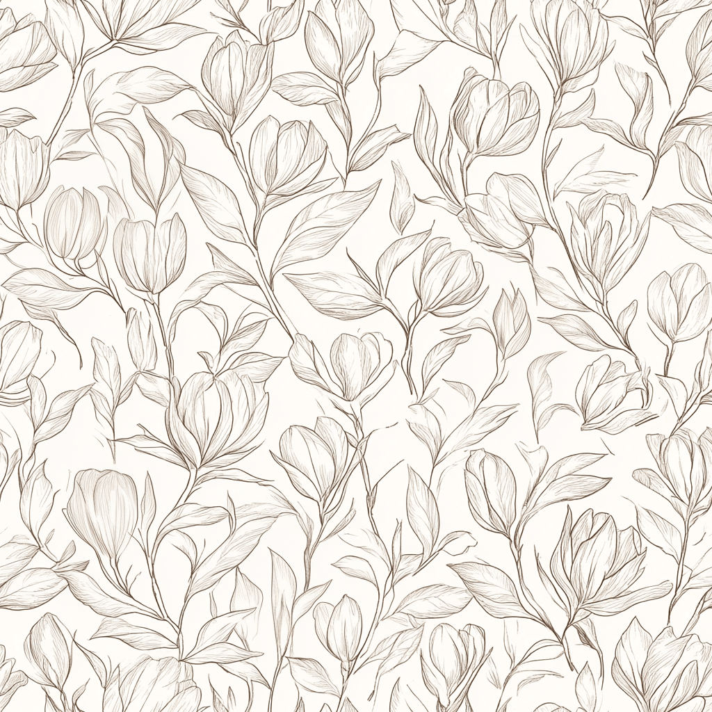 Magnolia Sketch Wallpaper - Benton Lane Home - Lemon Park