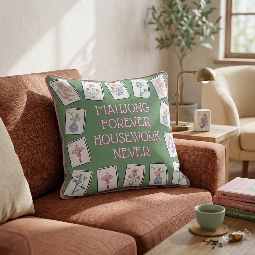 Mahjong Forever Throw Pillow - Benton Lane Home - Hillcroft Home