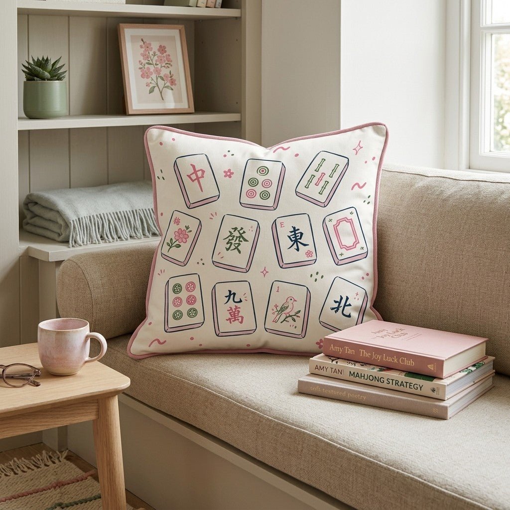 Mahjong Whimsey Throw Pillow - Benton Lane Home - Hillcroft Home