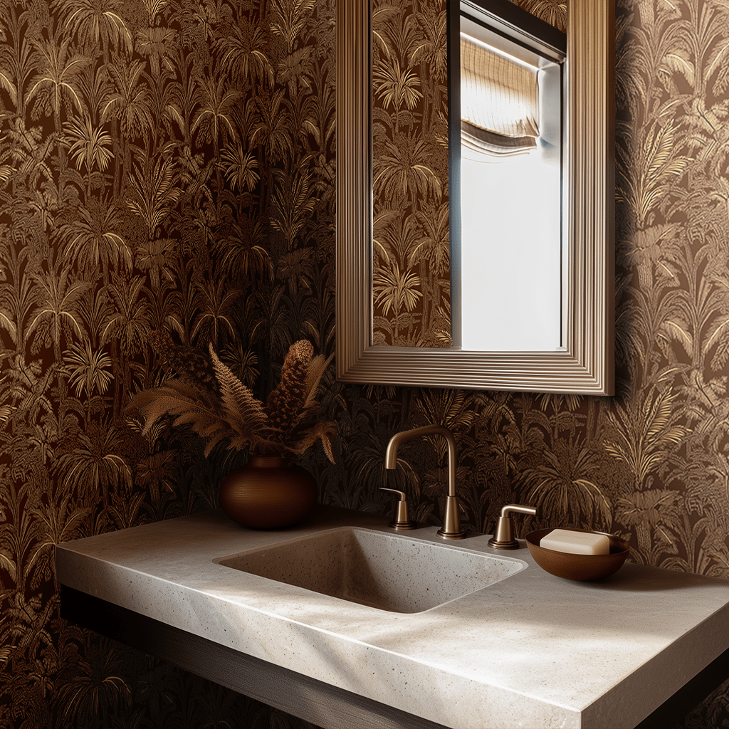 Mahogany Wallpaper - Benton Lane Home - Painted Paper