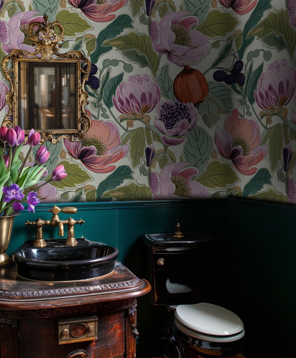 Margo Fruit Floral Wallpaper - Painted Paper