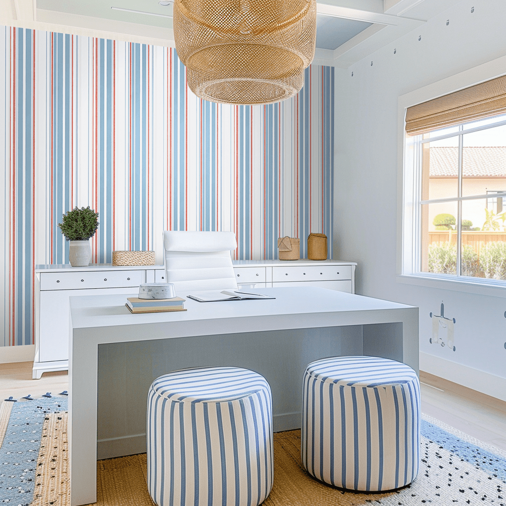 Mariner Stripe Wallpaper - Benton Lane Home - Painted Paper