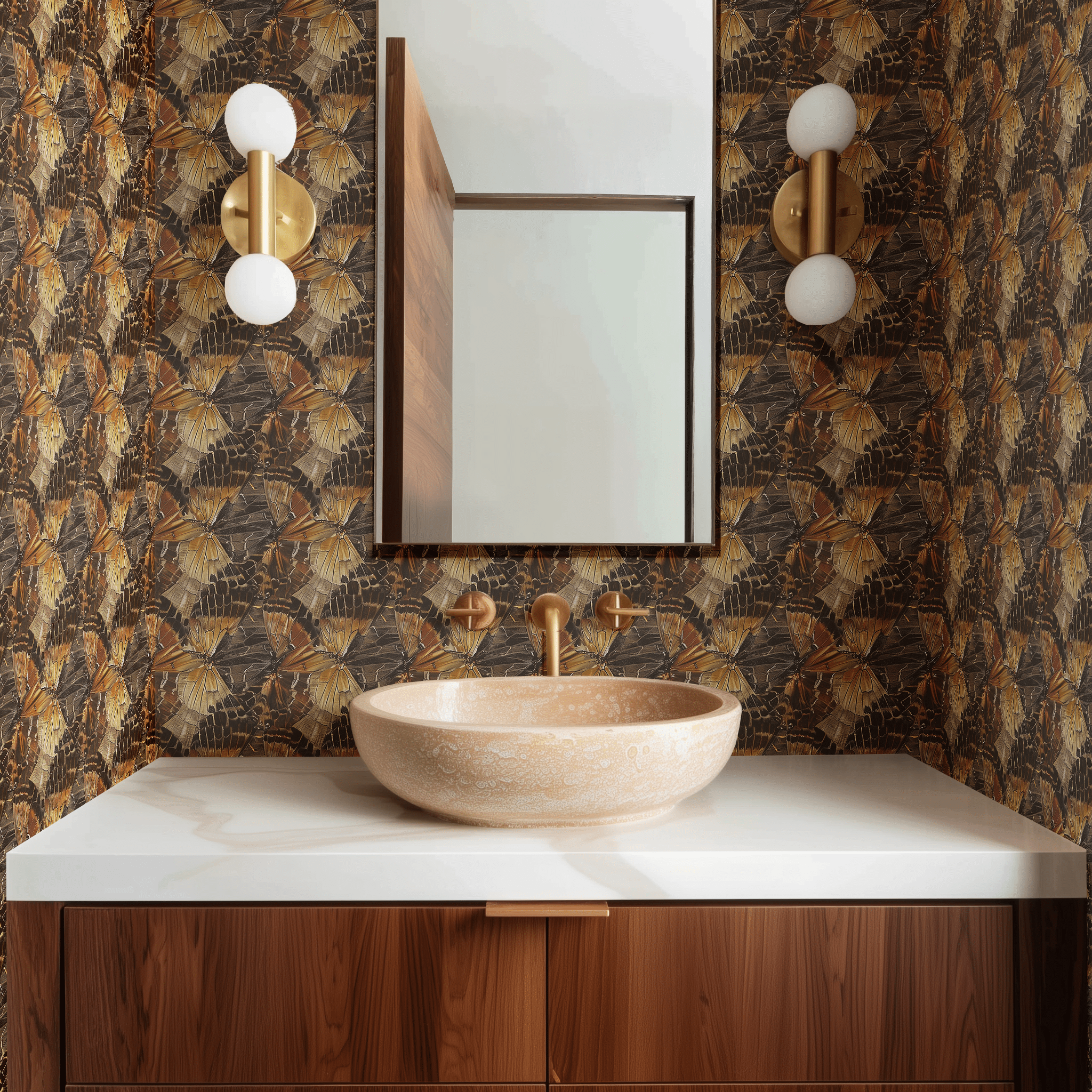 Mariposa & Moth Wallpaper - Painted Paper