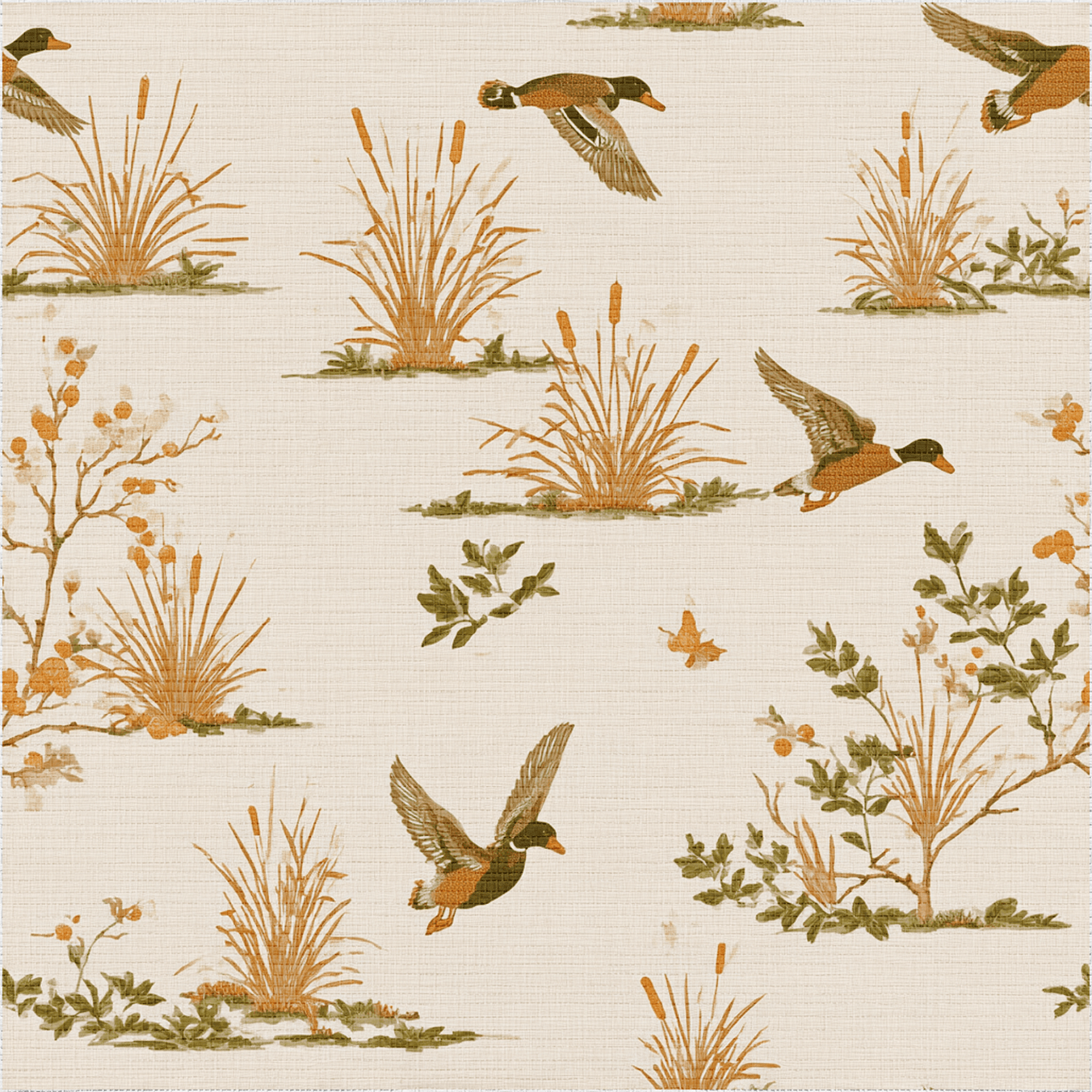 Marshland Flight Faux Grasscloth Wallpaper - Painted Paper
