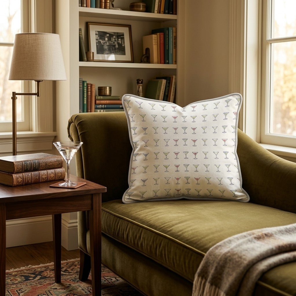 Martini Repeat Throw Pillow - Benton Lane Home - Hillcroft Home