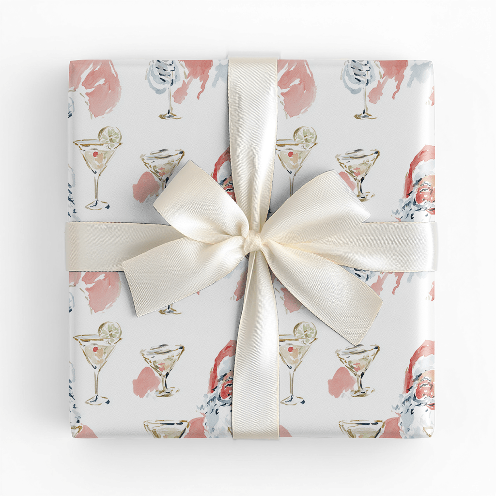 Martini Santa - Wrapping Paper - Benton Lane Home - Lemon Park