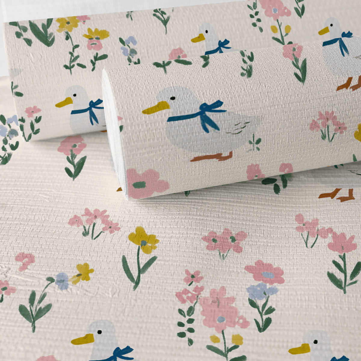Meadow Scatter Faux Grasscloth Wallpaper - Benton Lane Home - Lemon Park