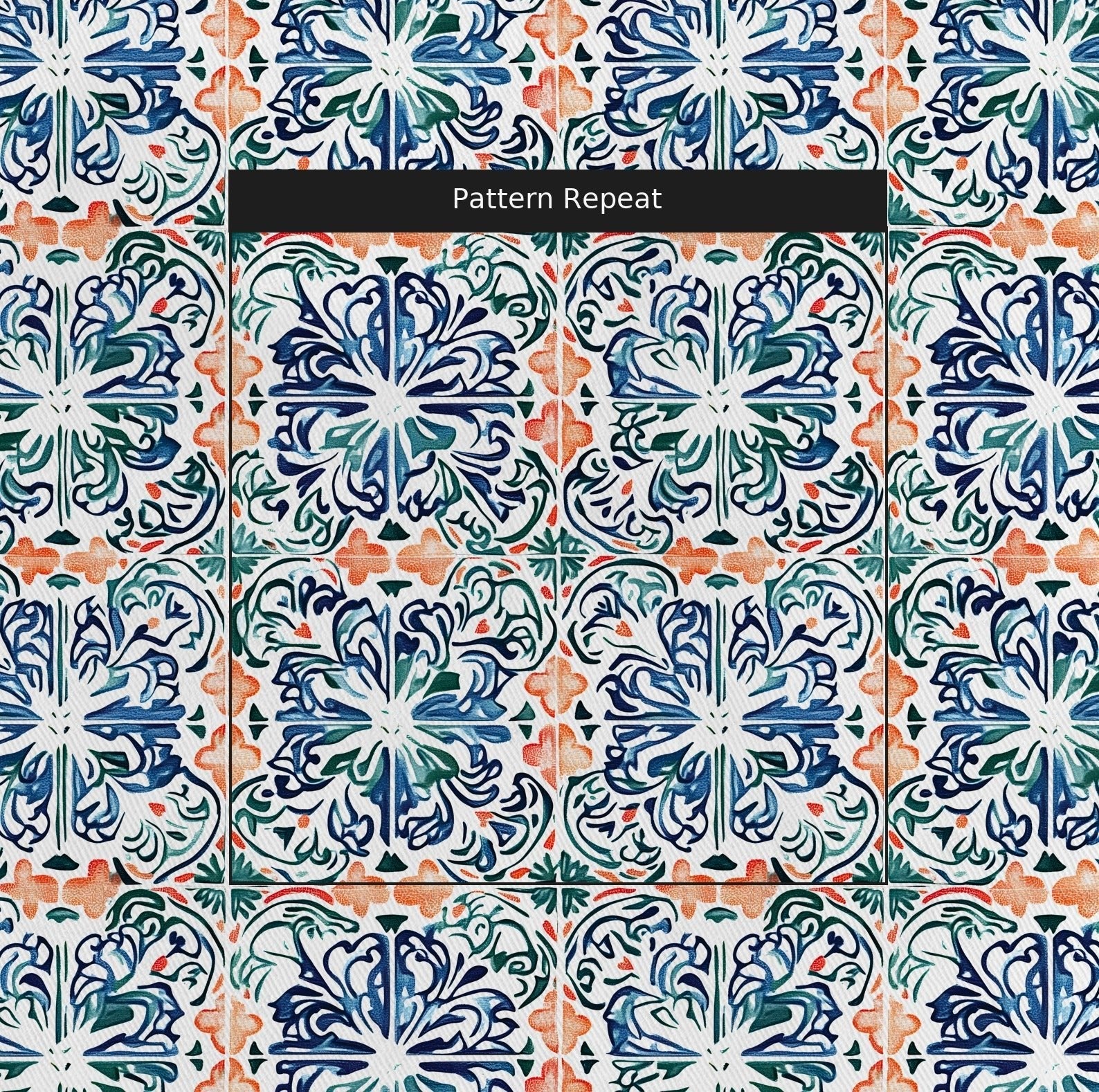 Mediterranean Tile - Fabric - Lemon Park