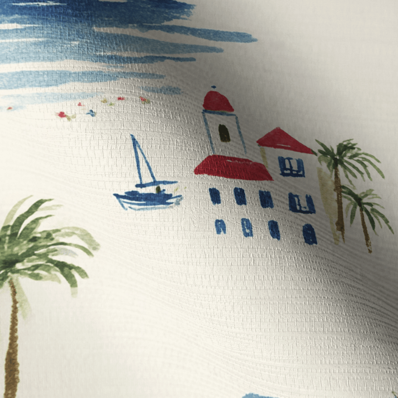 Meet You in Amalfi Faux Grasscloth Wallpaper - Painted Paper