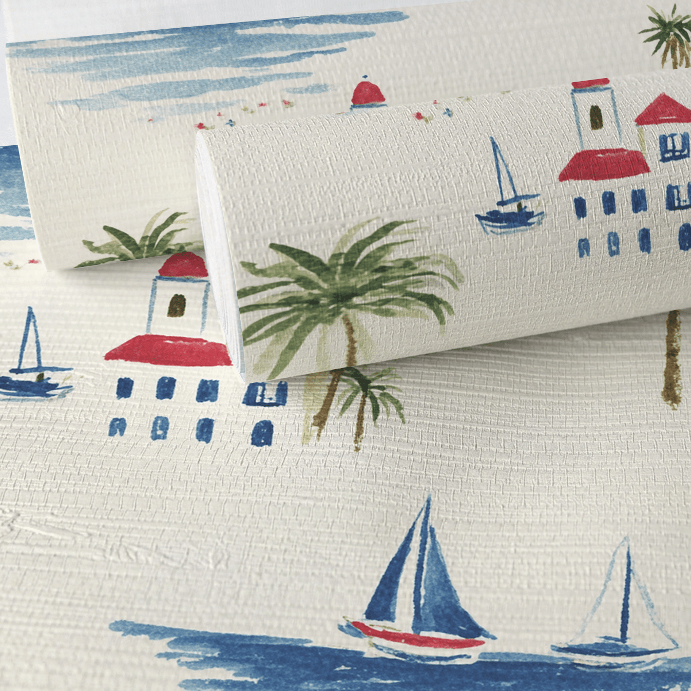 Meet You in Amalfi Faux Grasscloth Wallpaper - Painted Paper