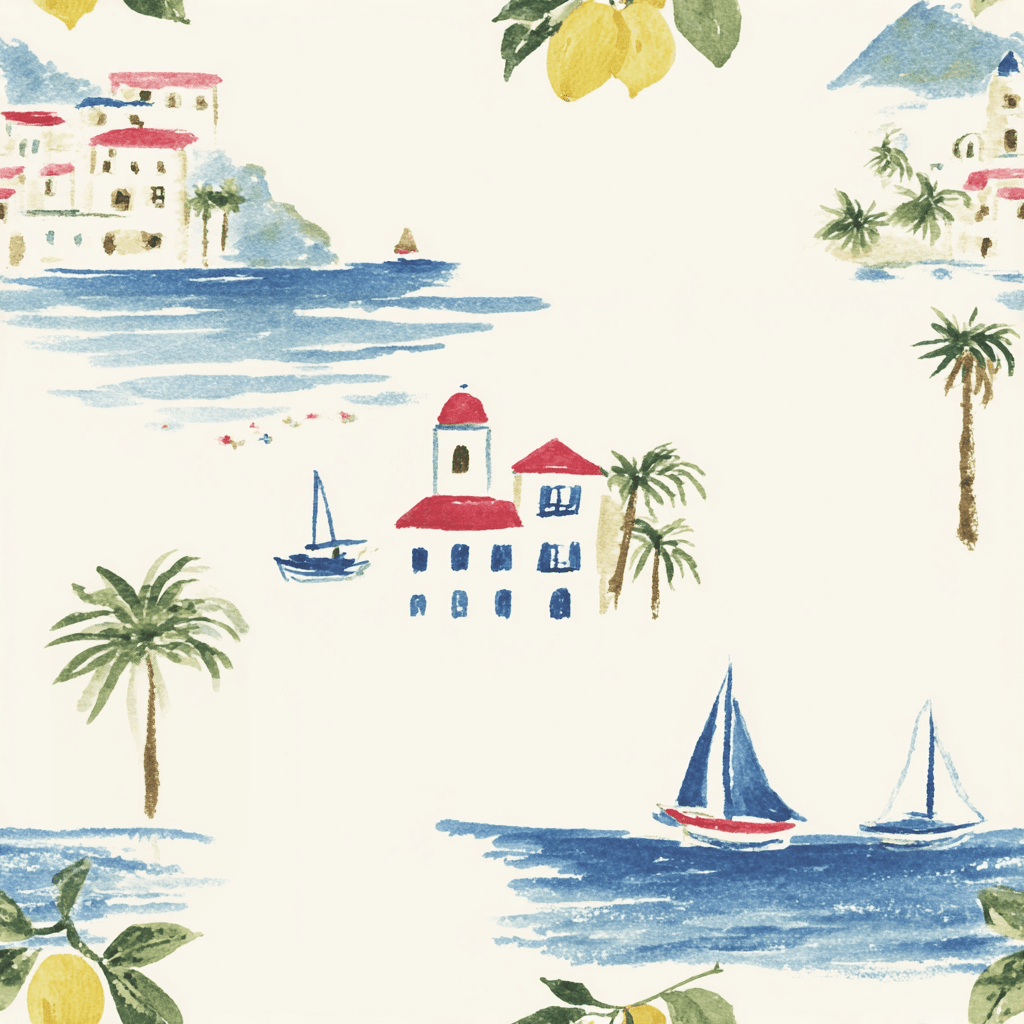 Meet You in Amalfi Wallpaper - Painted Paper
