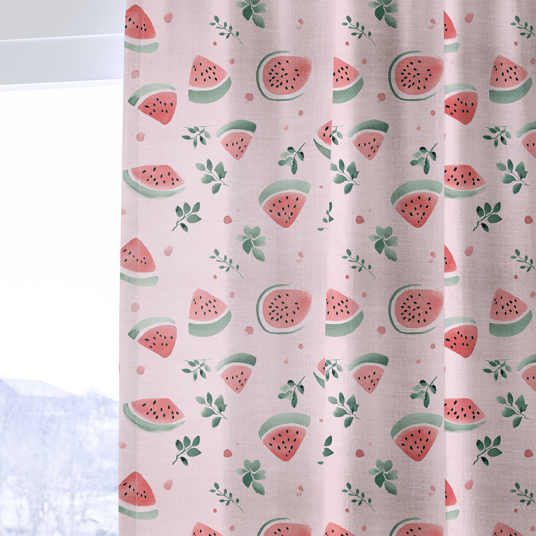 Melon Crush - Drapery - Benton Lane Home - Lemon Park