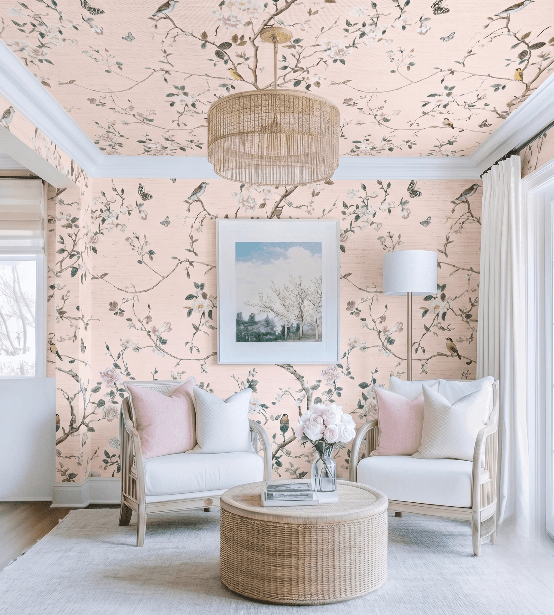 Mena Faux Grasscloth Wallpaper - Benton Lane Home - Painted Paper