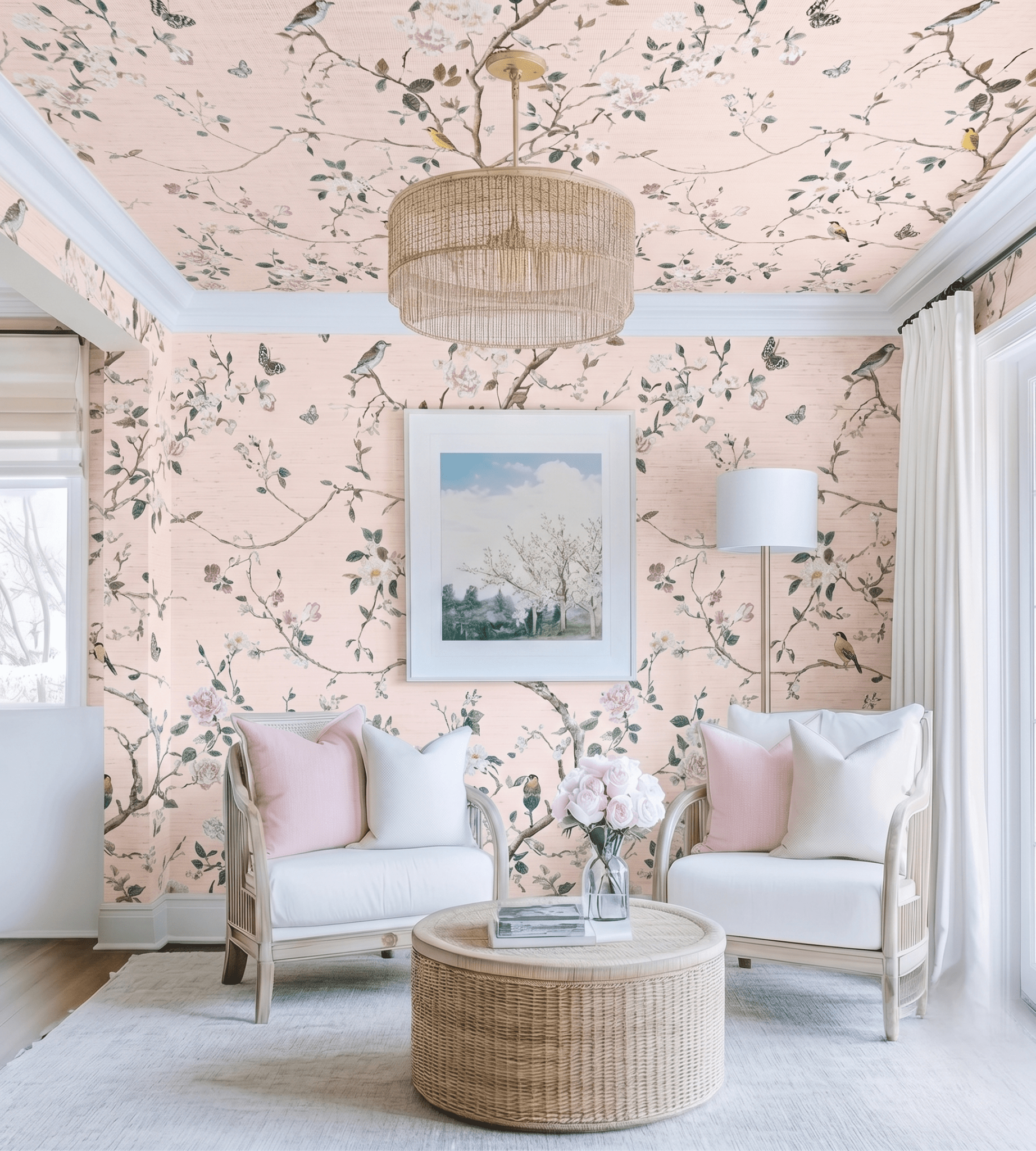 Mena Faux Grasscloth Wallpaper - Painted Paper