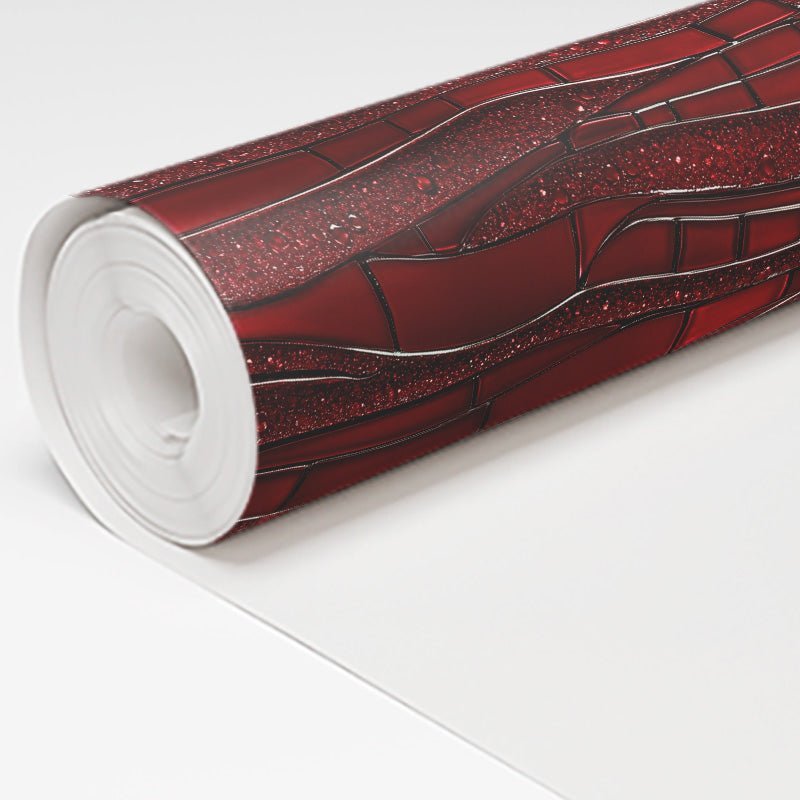 Merlot Mosaic Wallpaper - Benton Lane Home - Painted Paper