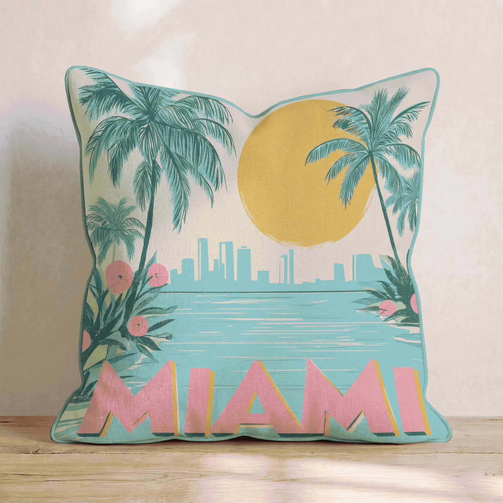 Miami Sunset Throw Pillow - Benton Lane Home - Hillcroft Home