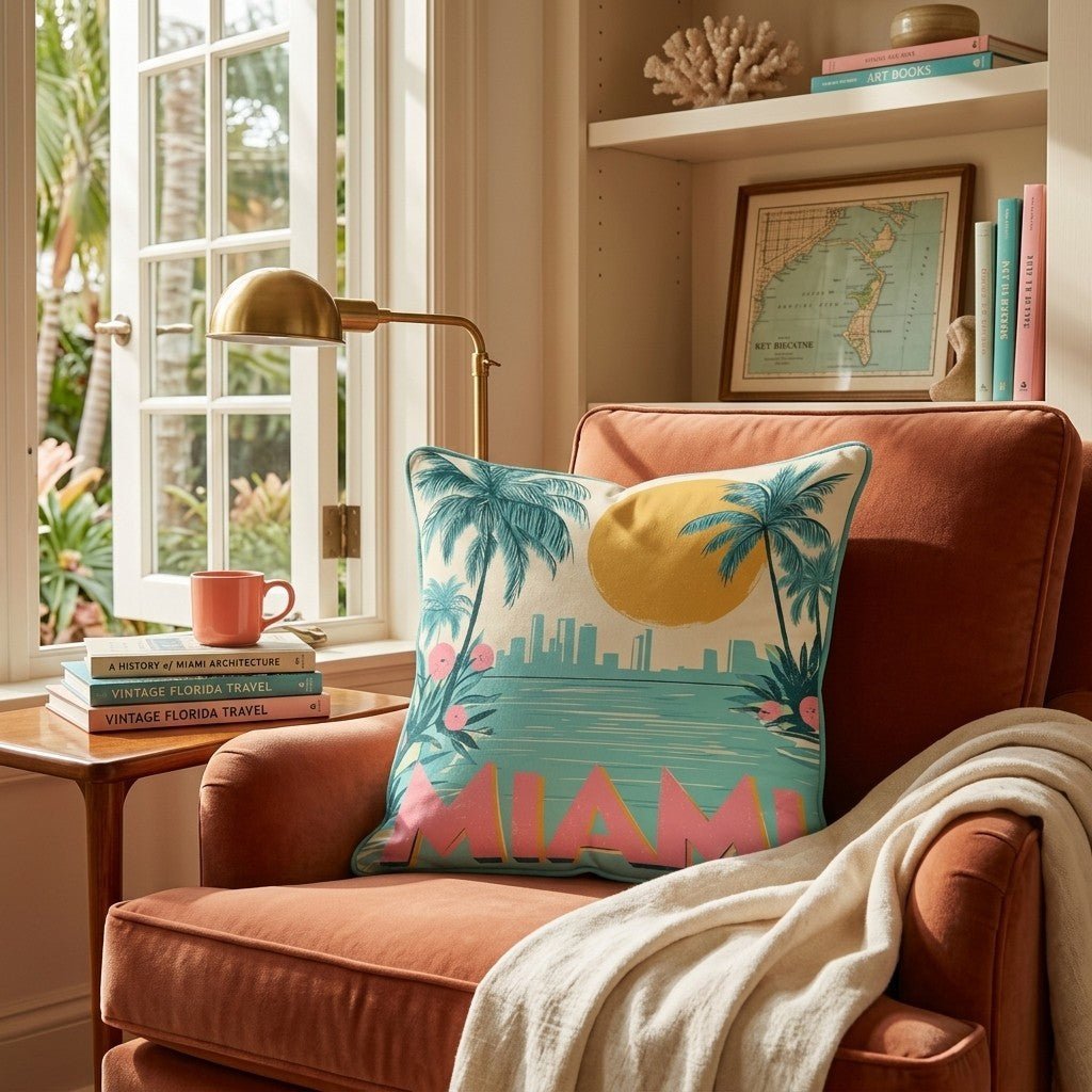 Miami Sunset Throw Pillow - Benton Lane Home - Hillcroft Home