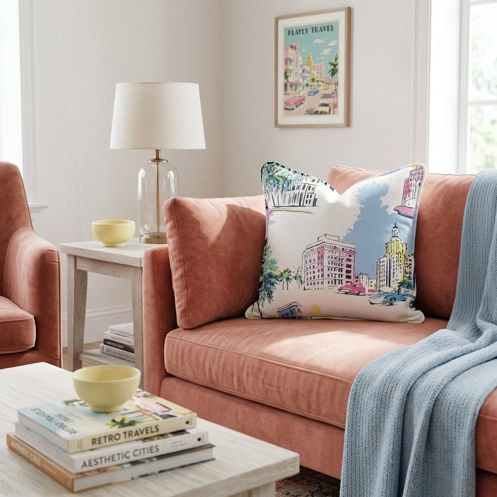 Miami Vice Versa Throw Pillow - Benton Lane Home - Hillcroft Home