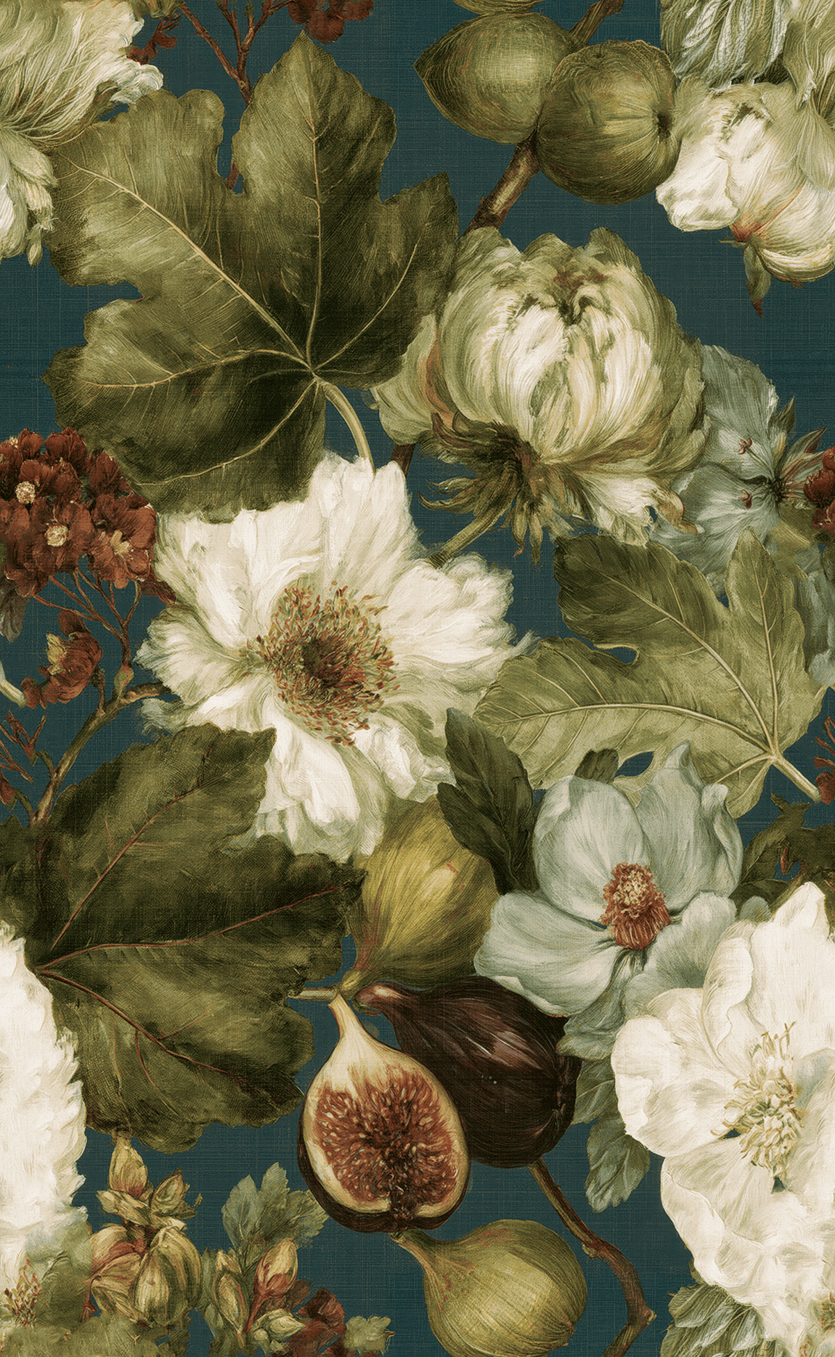 Midnight Blooms - Wall Mural - Painted Paper