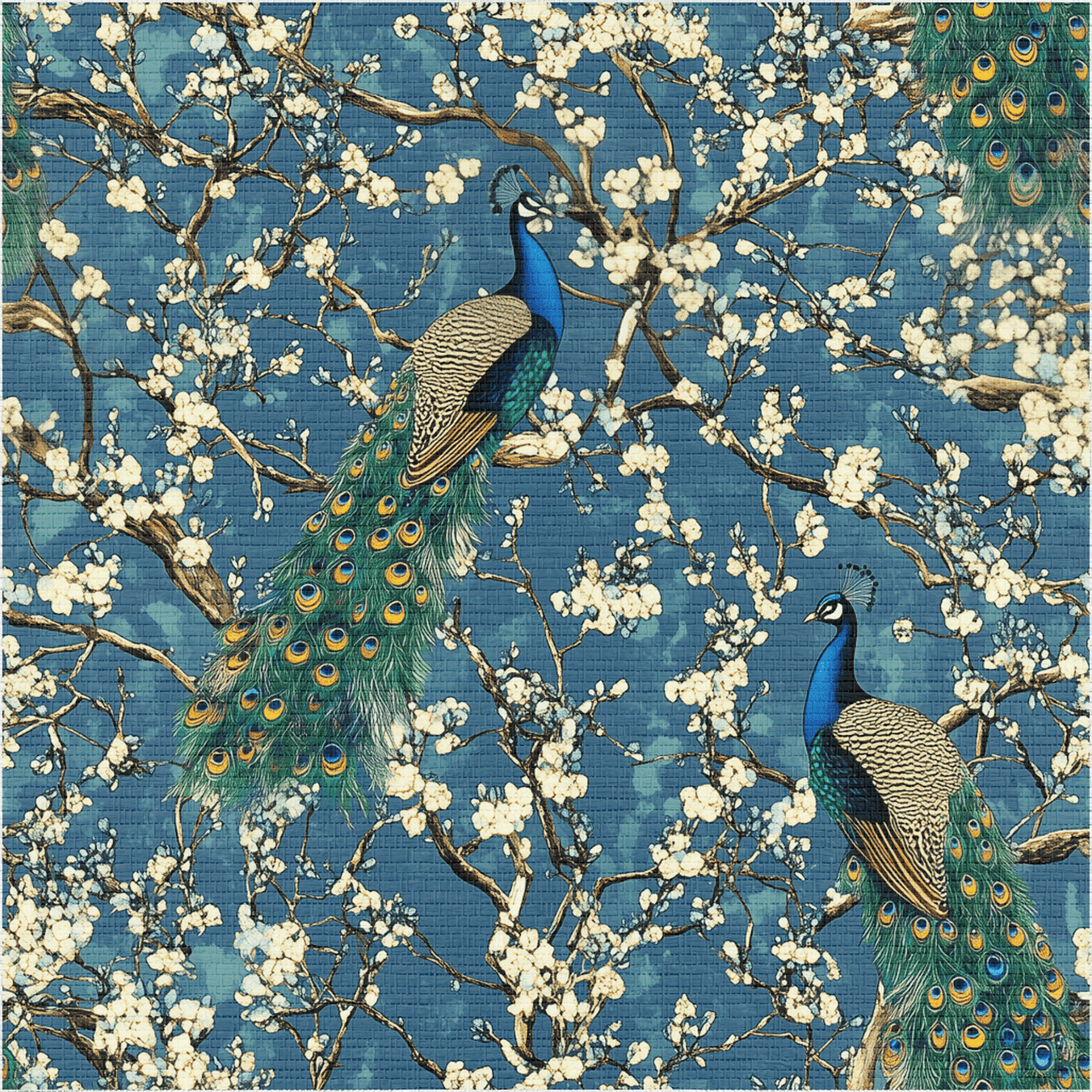 Midnight Plumage Faux Grasscloth Wallpaper - Benton Lane Home - Painted Paper