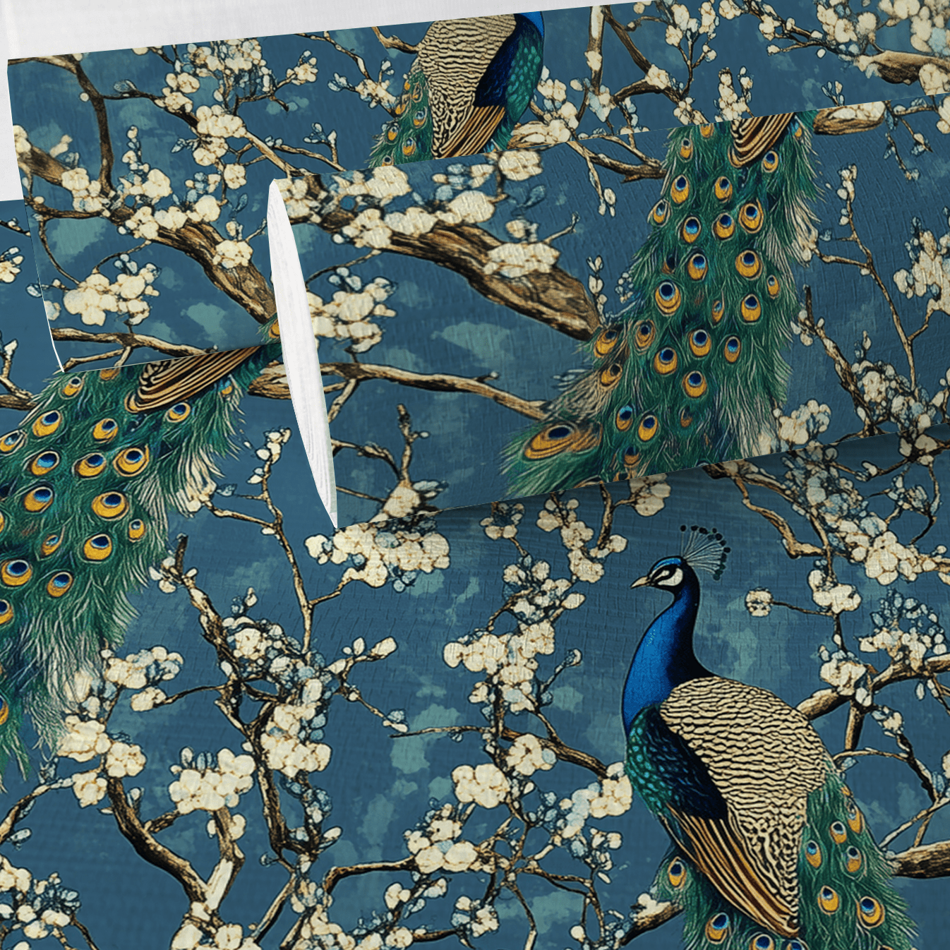 Midnight Plumage Faux Grasscloth Wallpaper - Painted Paper