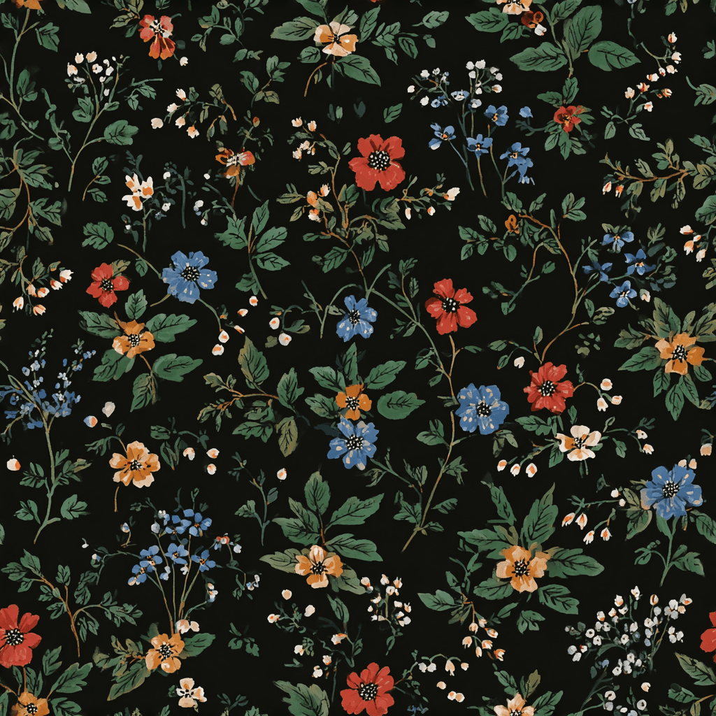 Midnight Posy Wallpaper - Benton Lane Home - Painted Paper