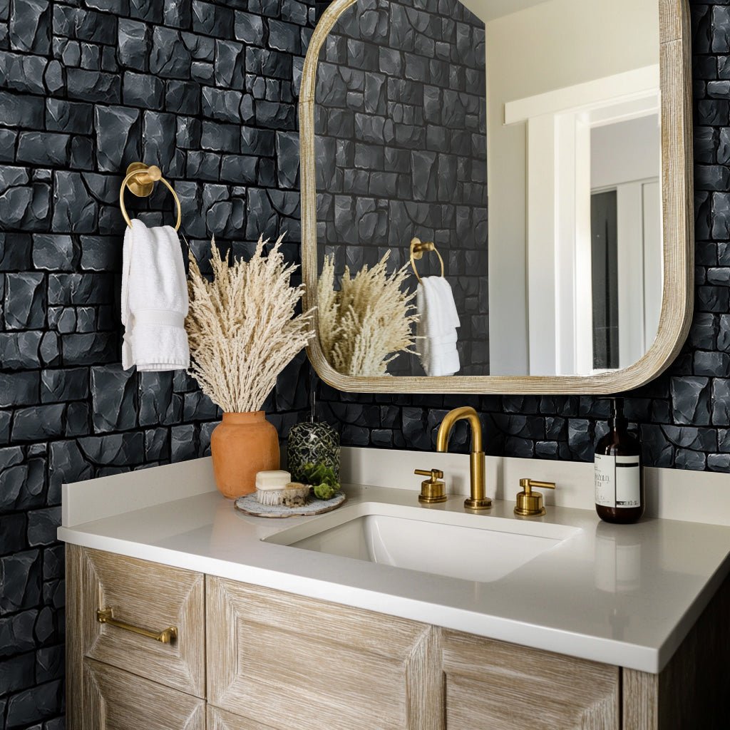 Midnight Stone Wallpaper - Painted Paper