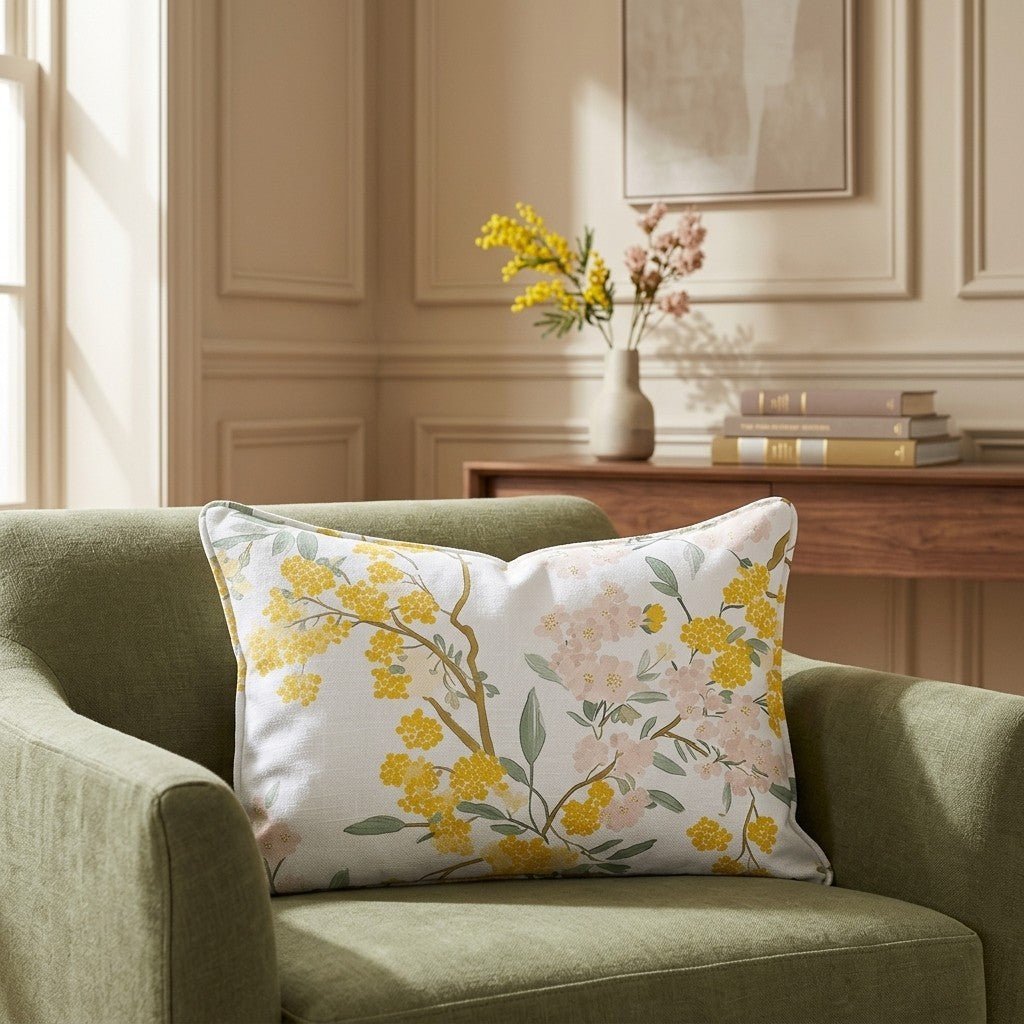 Mimosa Melody Throw Pillow - Benton Lane Home - Lemon Park