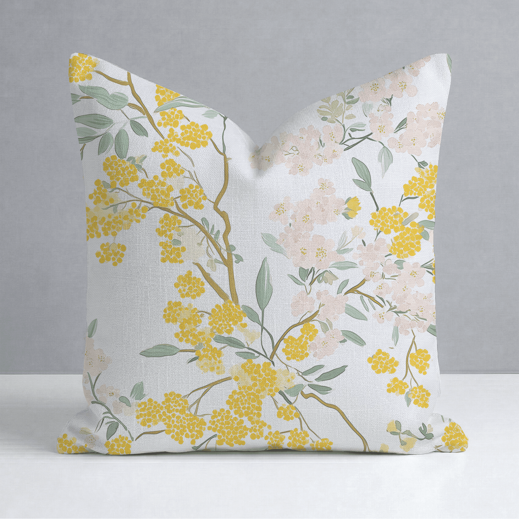 Mimosa Melody Throw Pillow - Benton Lane Home - Lemon Park