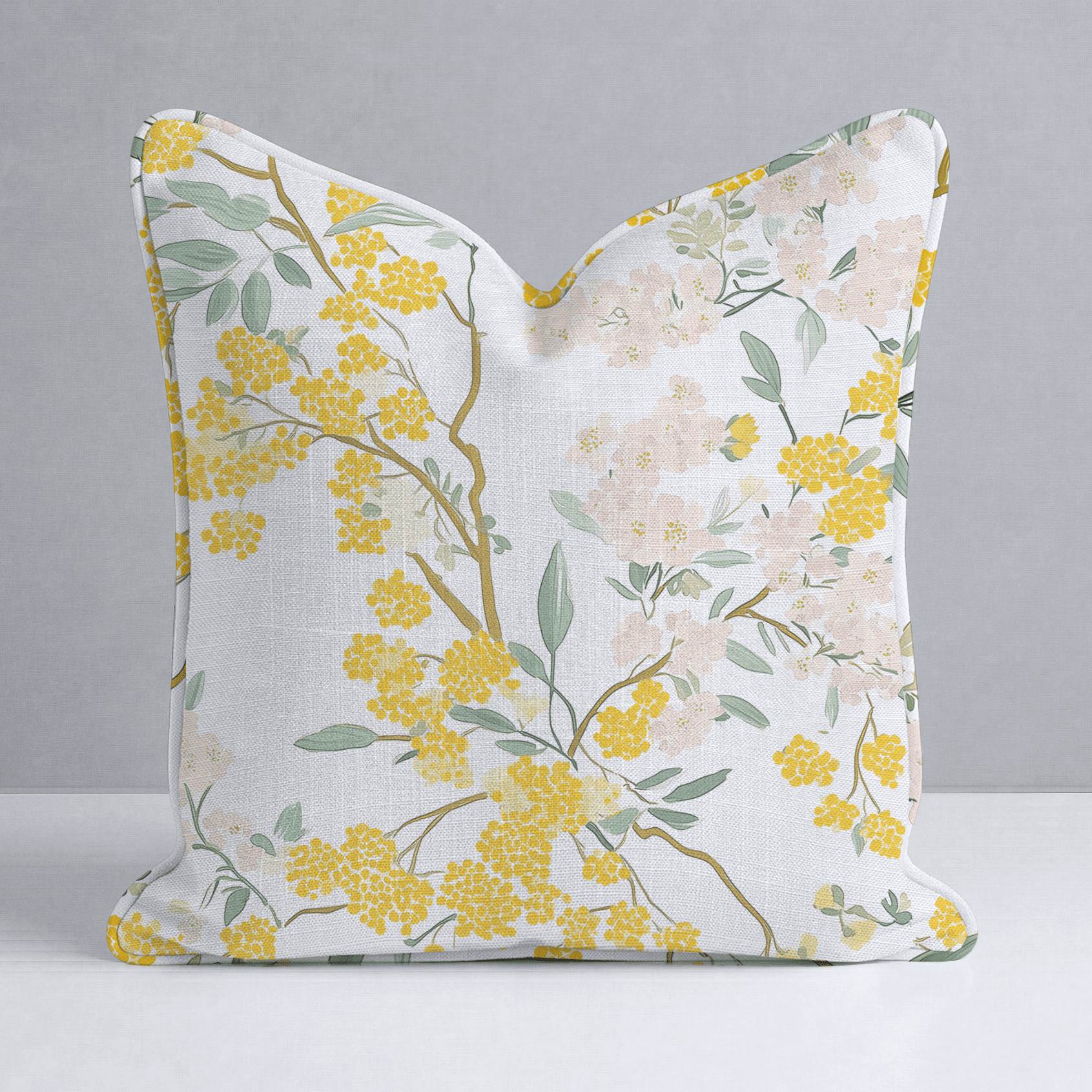Mimosa Melody Throw Pillow - Benton Lane Home - Lemon Park