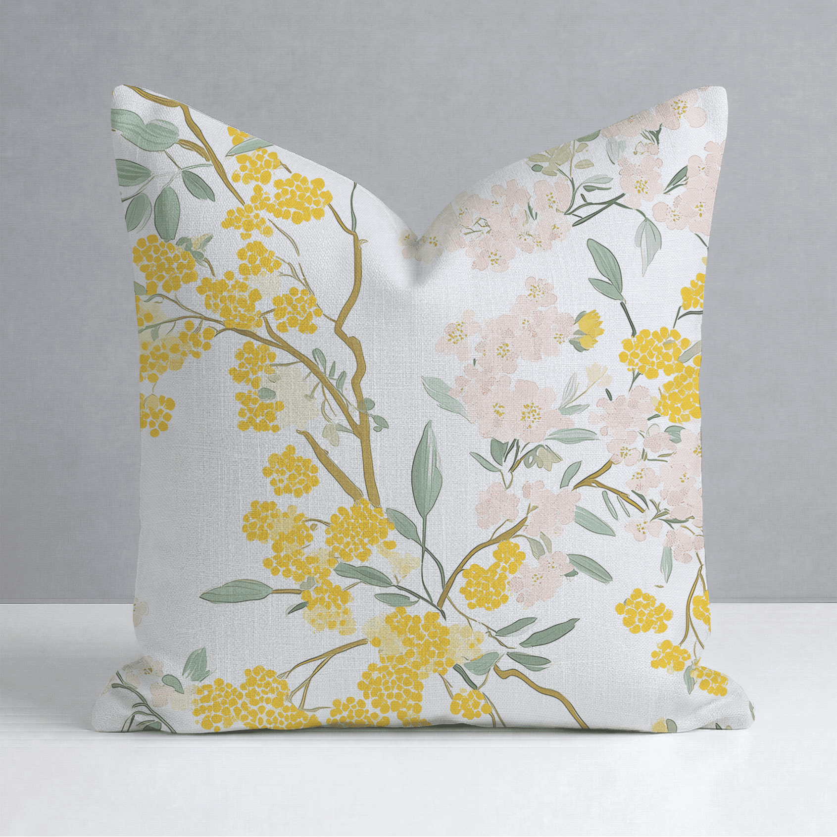Mimosa Melody Throw Pillow - Benton Lane Home - Lemon Park