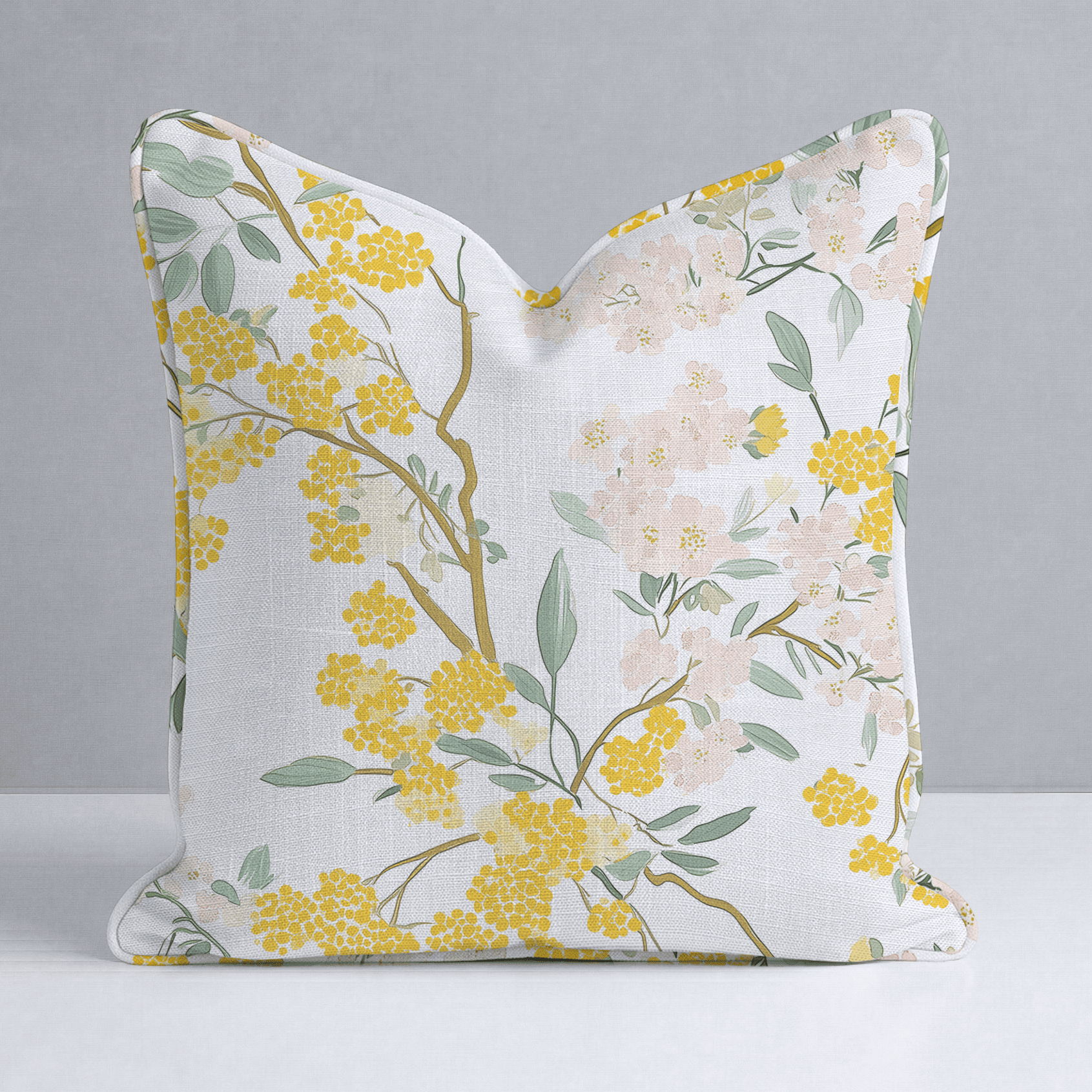 Mimosa Melody Throw Pillow - Benton Lane Home - Lemon Park