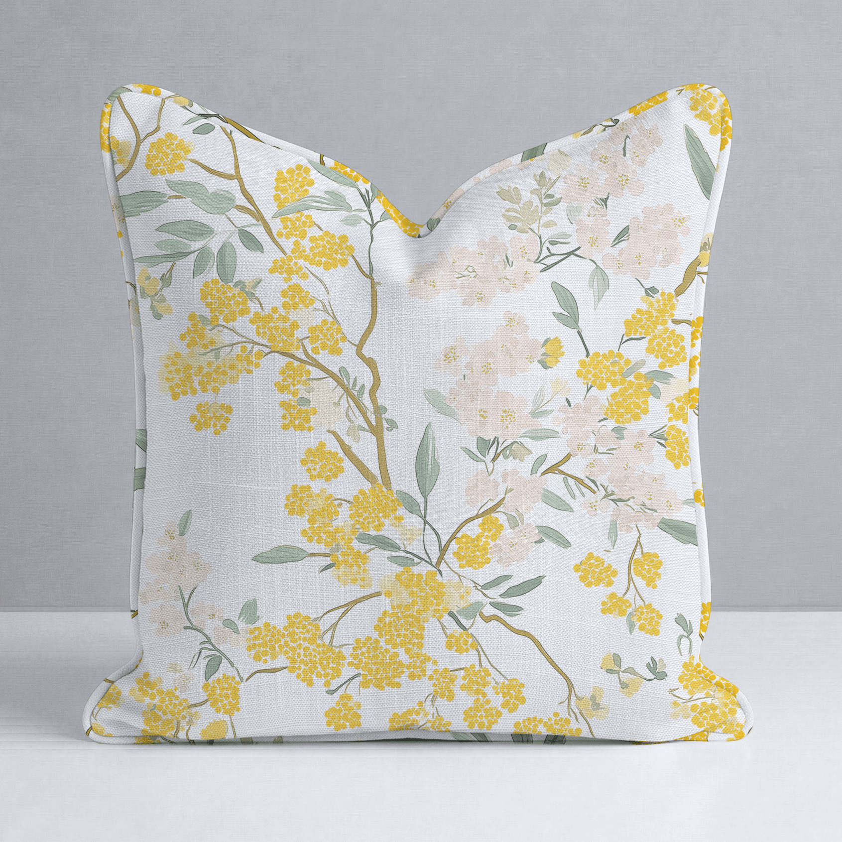 Mimosa Melody Throw Pillow - Benton Lane Home - Lemon Park