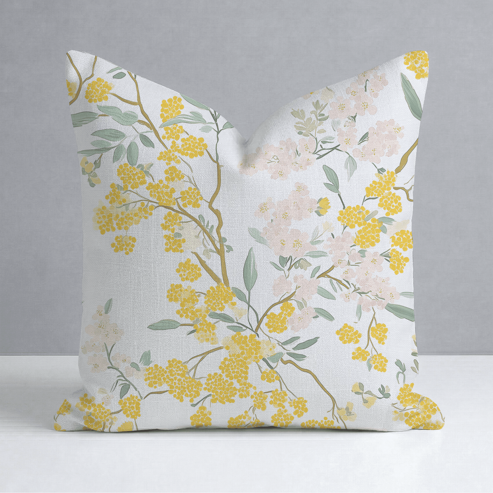 Mimosa Melody Throw Pillow - Benton Lane Home - Lemon Park