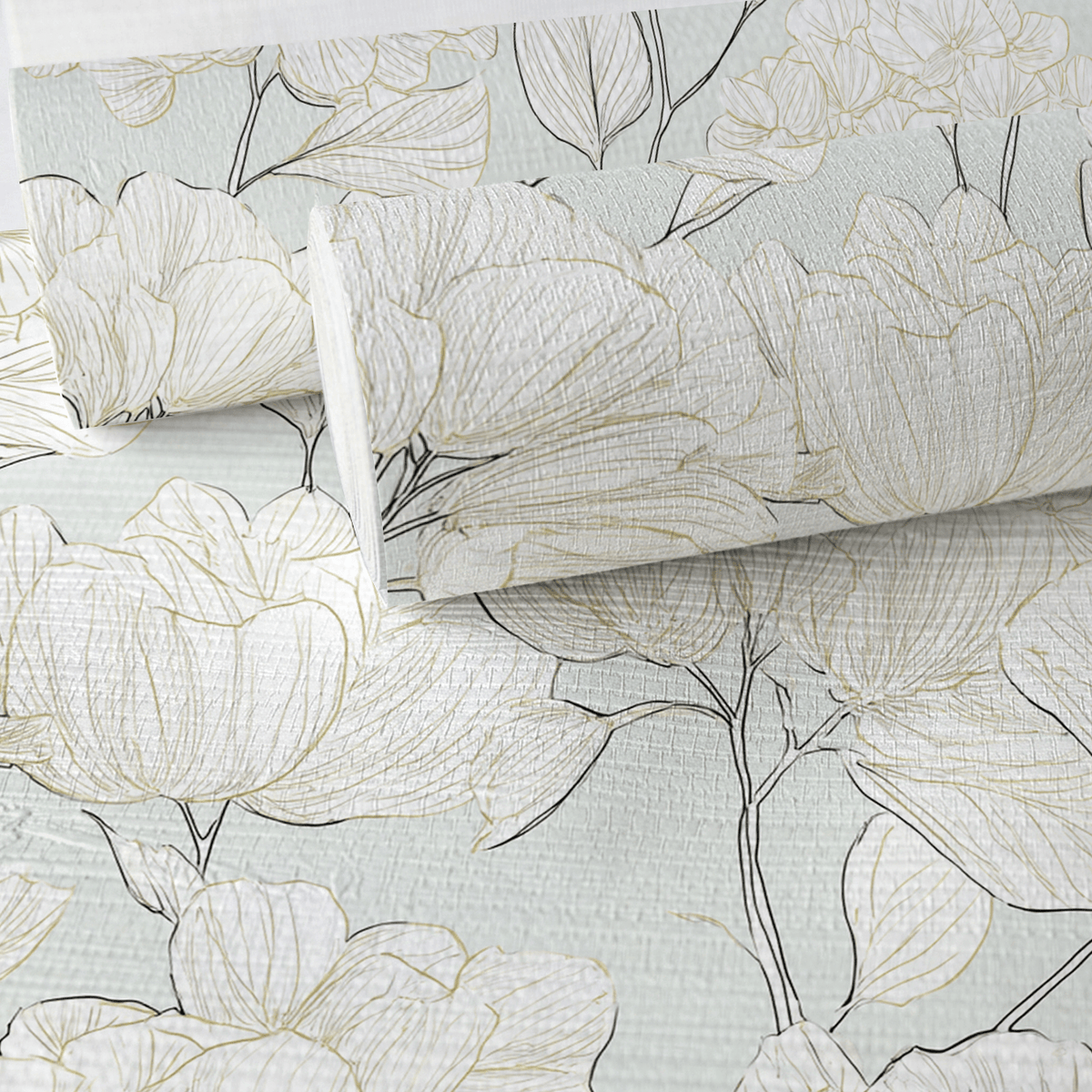 Mint Hydrangea Faux Grasscloth Wallpaper - Lemon Park