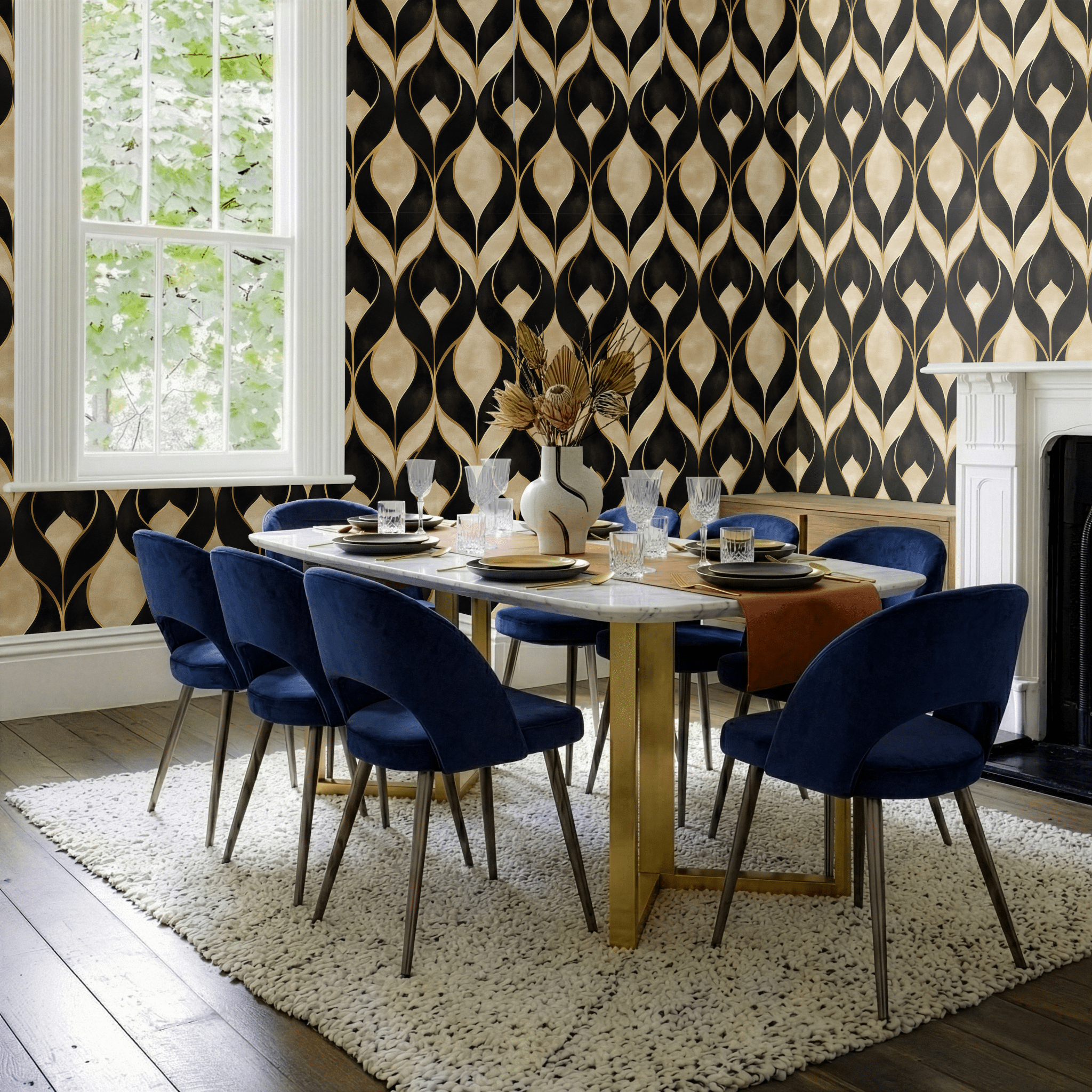 Mireille Wallpaper - Benton Lane Home - Painted Paper