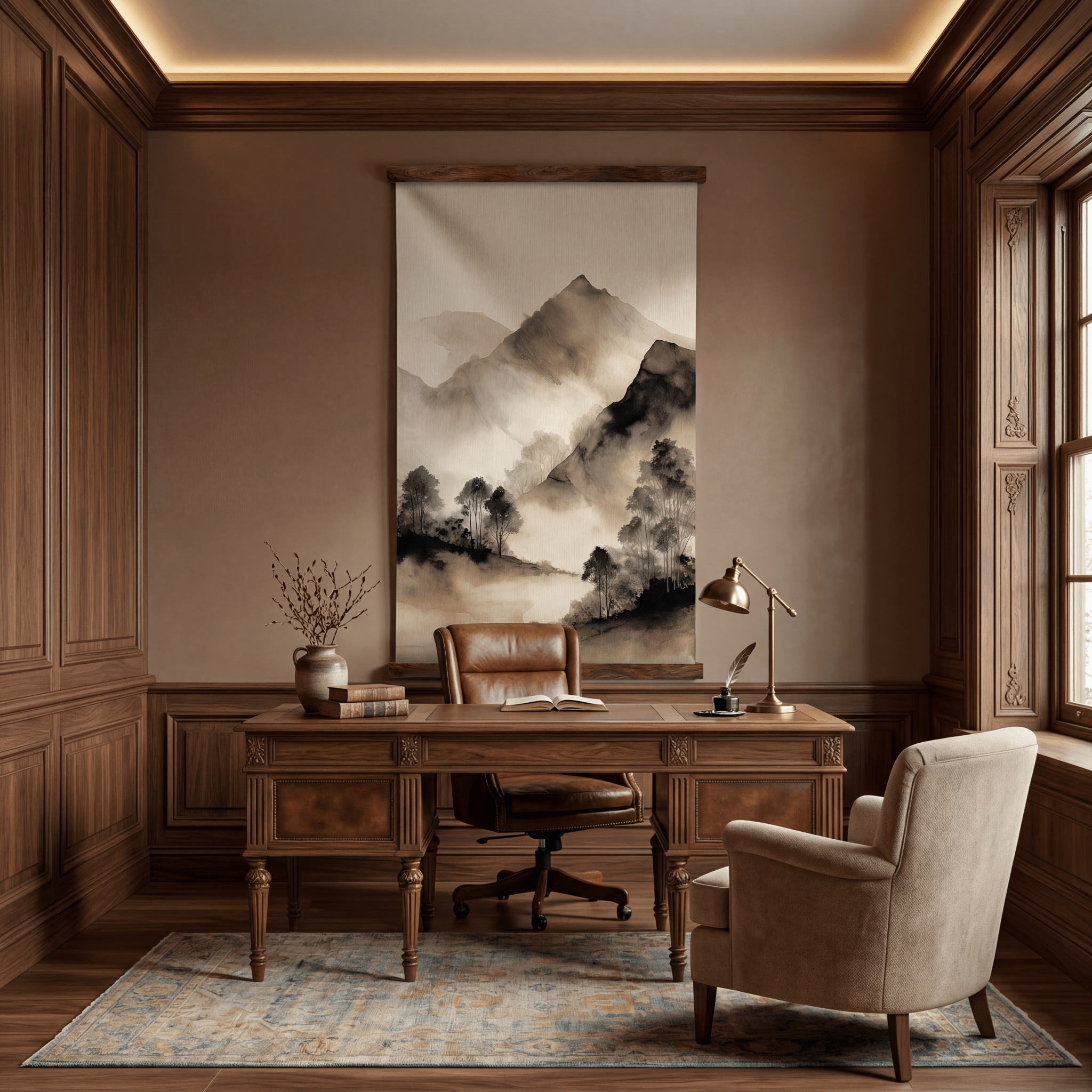 Mist and Ridge - Tapestry - Painted Paper