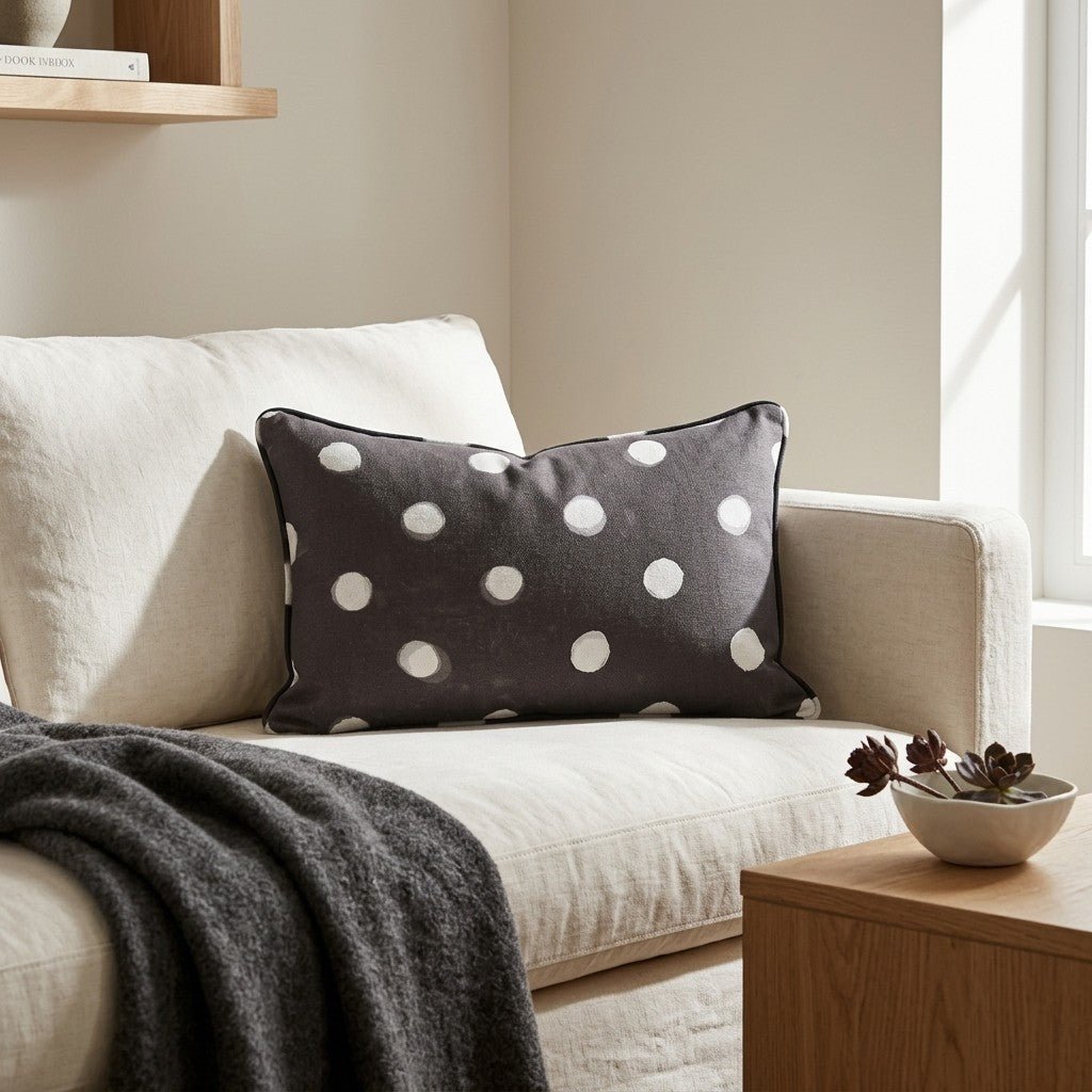 Mocha Dot Throw Pillow - Lemon Park