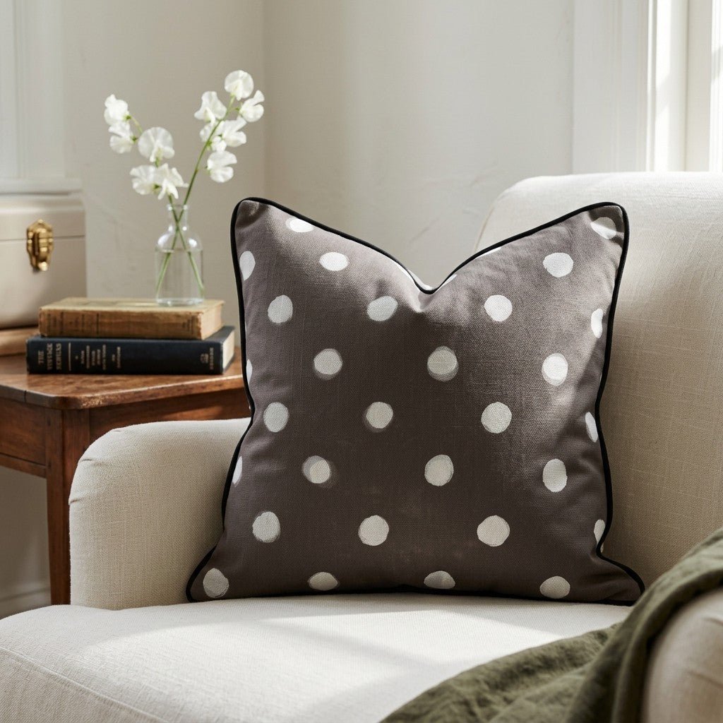 Mocha Dot Throw Pillow - Benton Lane Home - Lemon Park
