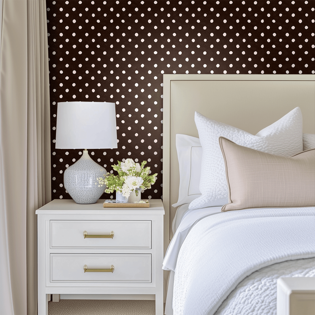 Mocha Dot Wallpaper - Benton Lane Home - Lemon Park