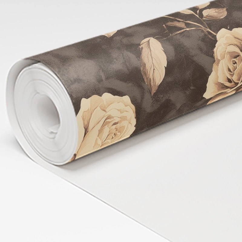 Mocha Magnolia Wallpaper - Benton Lane Home - Painted Paper