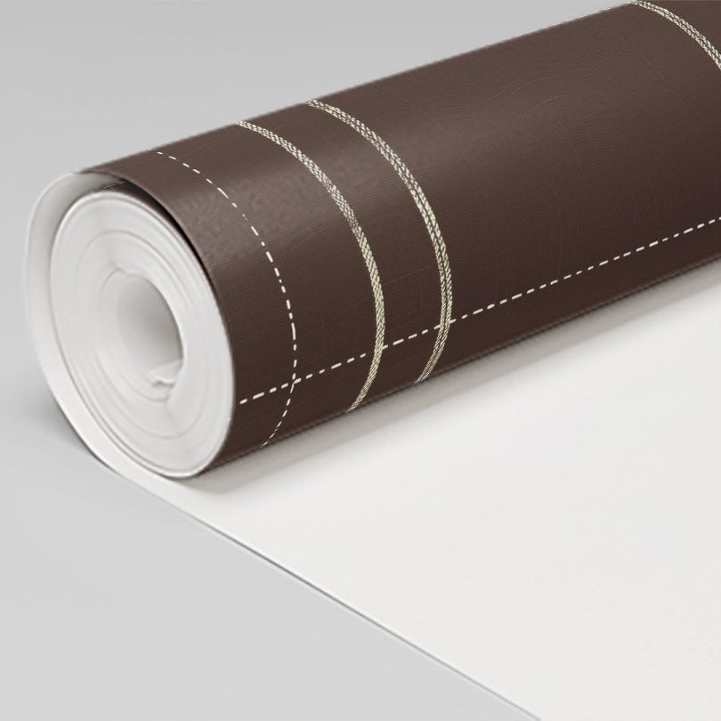 Mocha Tartan Faux Grasscloth Wallpaper - Benton Lane Home - Painted Paper