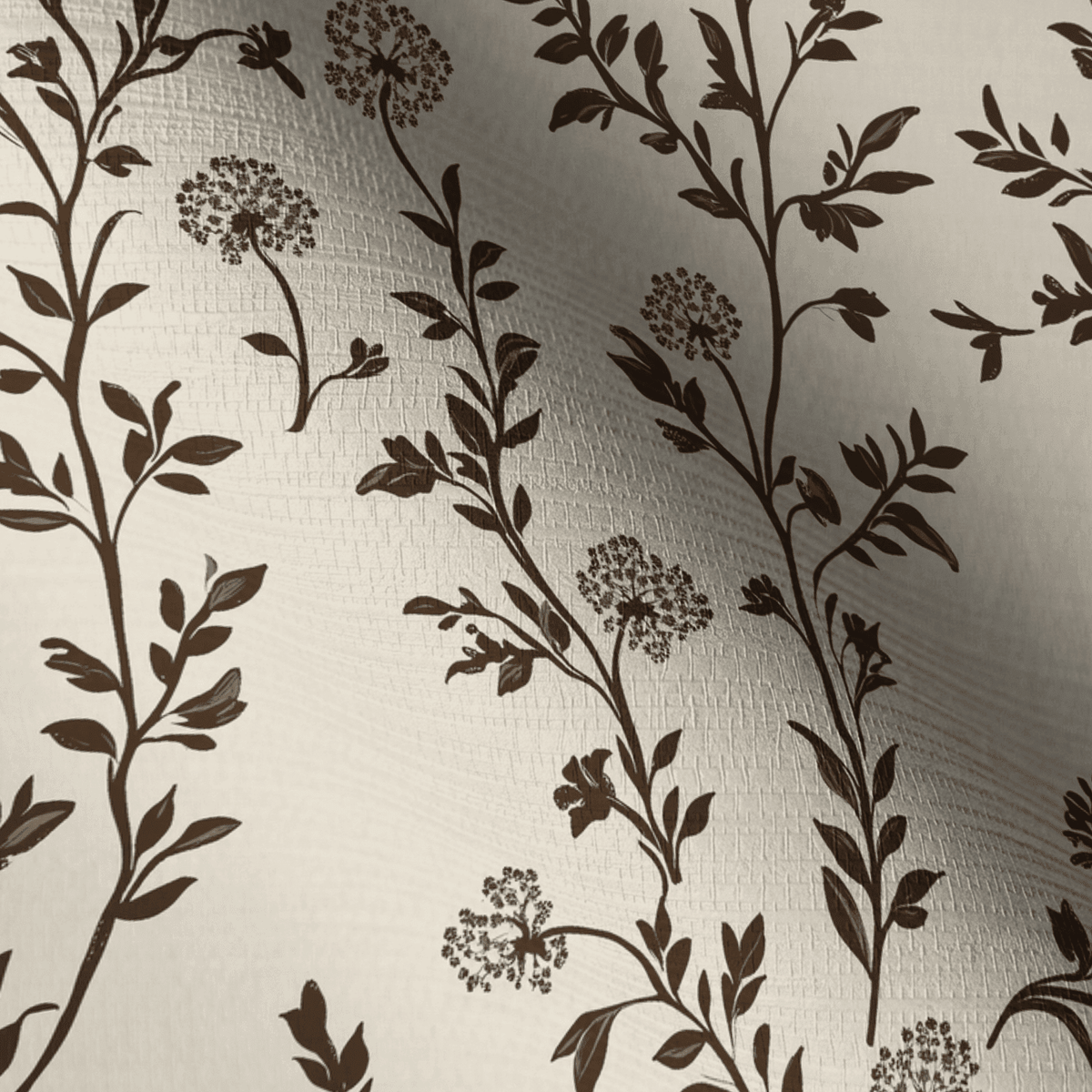 Mocha Vine Faux Grasscloth Wallpaper - Lemon Park