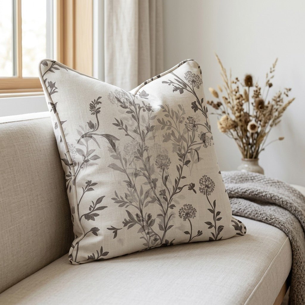 Mocha Vine Throw Pillow - Benton Lane Home - Lemon Park