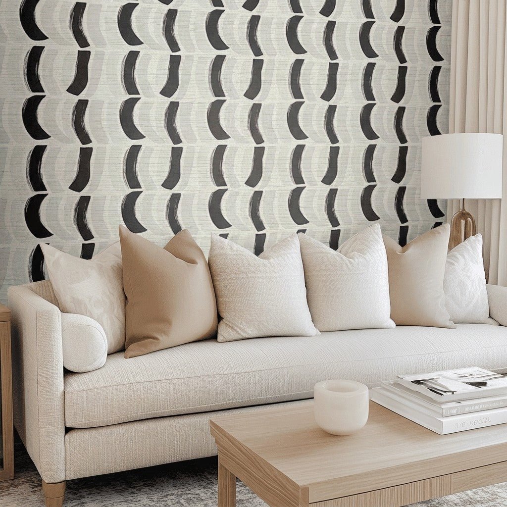 Monochrome Mood Faux Grasscloth Wallpaper - Benton Lane Home - Lemon Park