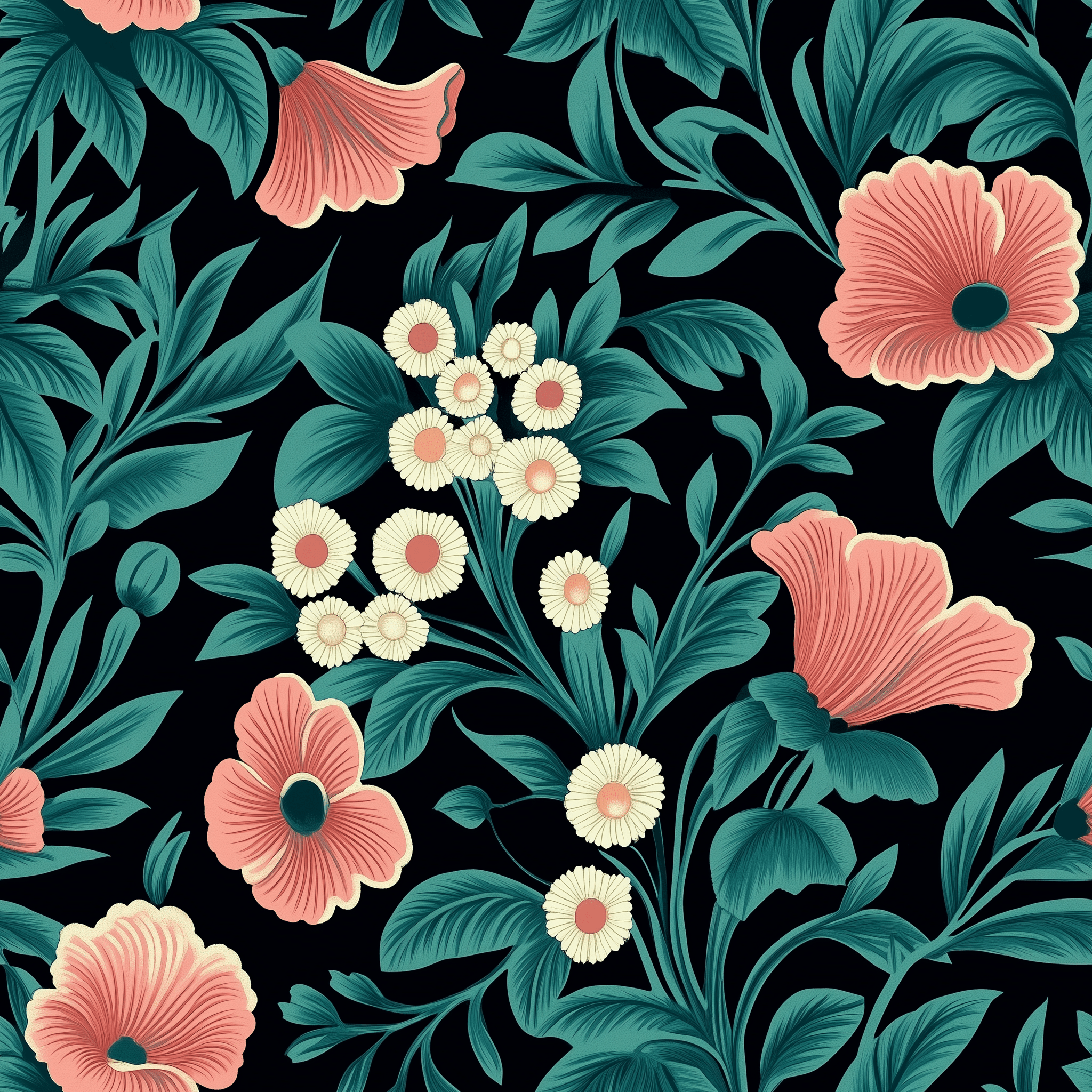 Moonbloom Wallpaper - Benton Lane Home - Painted Paper