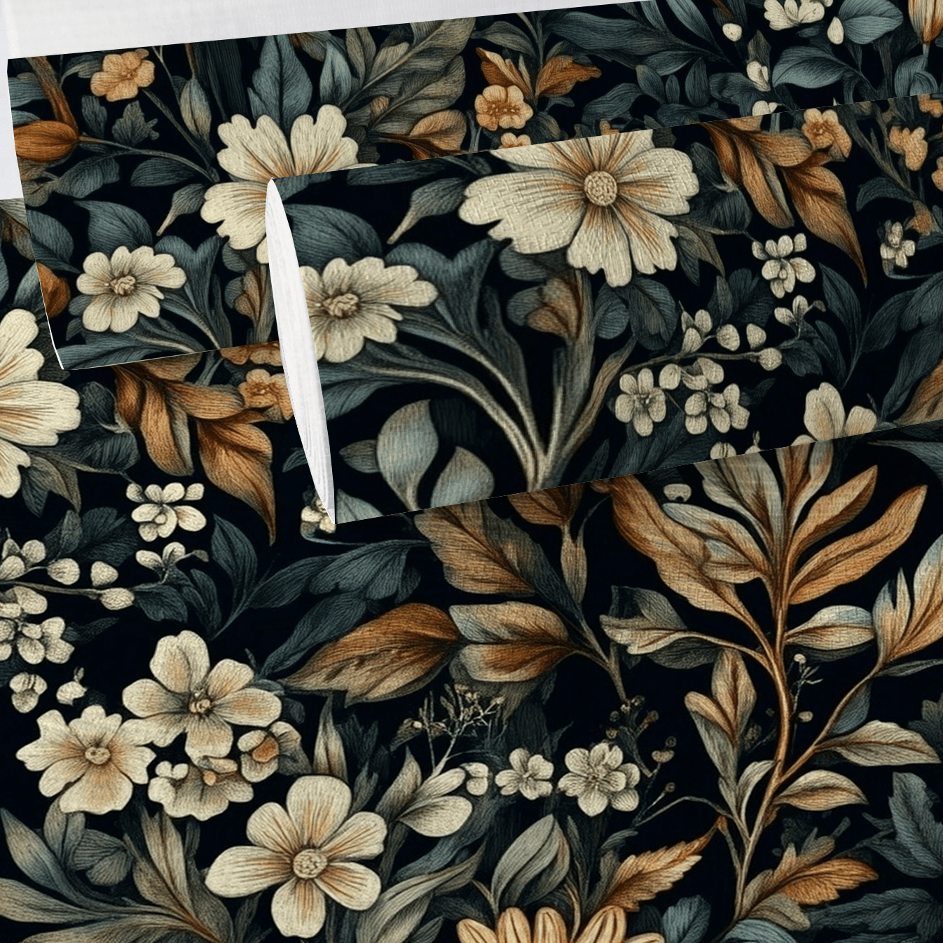 Moonlit Botanica Faux Grasscloth Wallpaper - Painted Paper