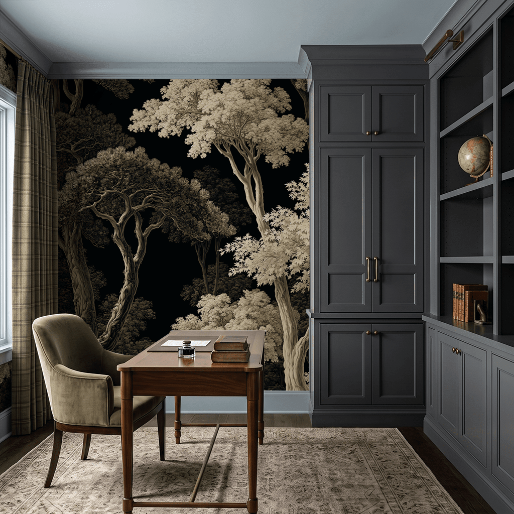 Moonlit Forest - Wall Mural - Painted Paper