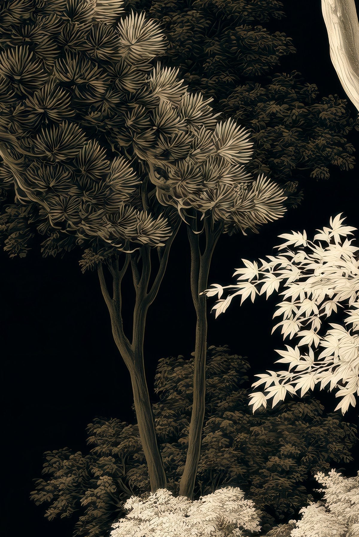 Moonlit Forest - Wall Mural - Painted Paper