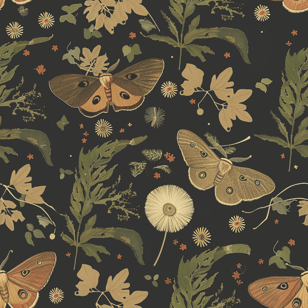 Moonlit Lepidoptera Wallpaper - Benton Lane Home - Painted Paper